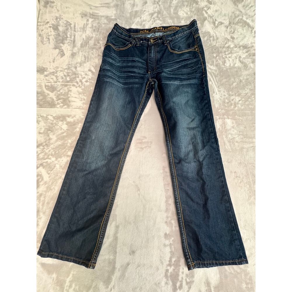 Pepe Jeans London Men's Blue Denim Jeans 36x33 Distressed Design Excellent